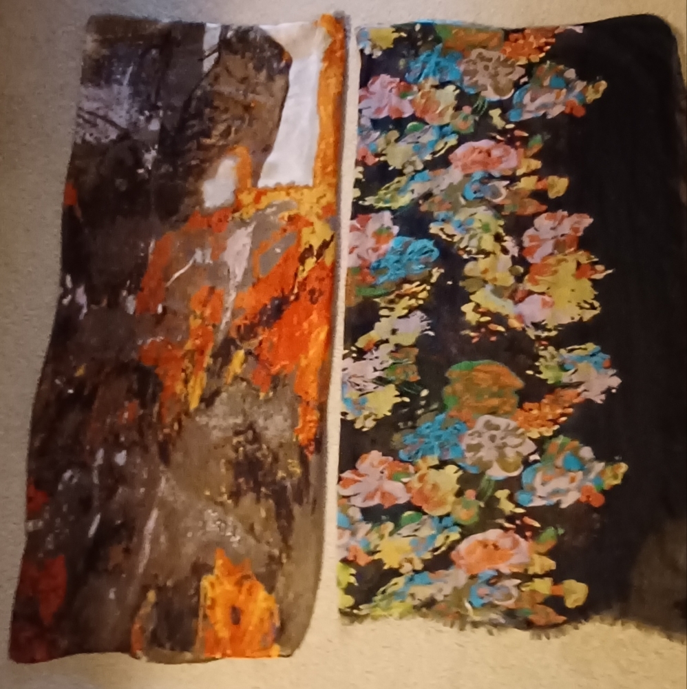 EUC Set of 2 Colorful Large Scarves/Wraps